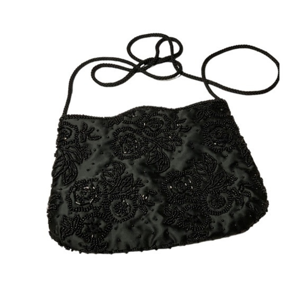 Valerie Stevens floral beaded crossbody‎ satin evening bag